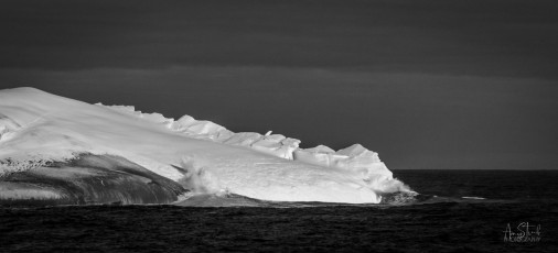 East Antarctica | Jade Iceberg Wave - Black and White