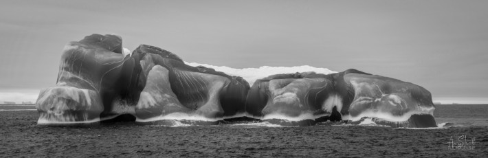 East Antarctica | Incredible Jade Iceberg - Black and White