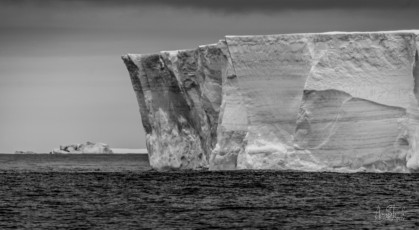 East Antarctica | Layered Iceberg - Black and White