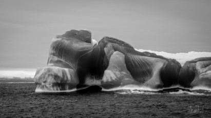 East Antarctica | Incredible Jade Iceberg - Black and White